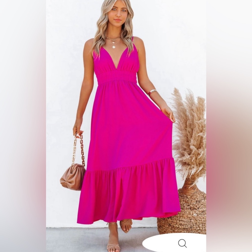 Vici Kept close smocked maxi dress, S